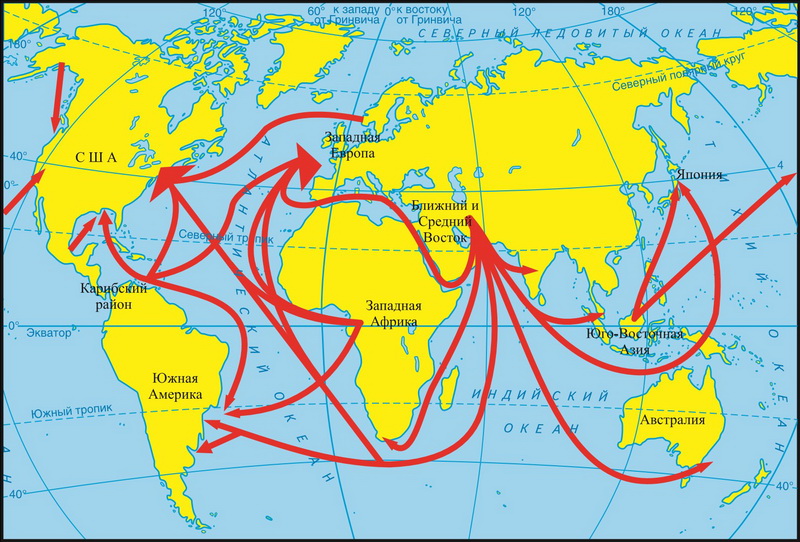 Карта морские торговые пути